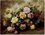 Floral, beautiful classical still life of flowers.086 unknow artist